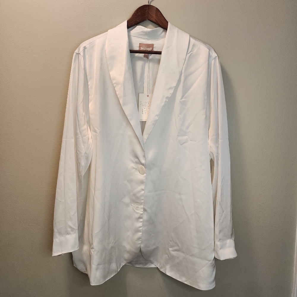 Show Me Your Mumu Weddings White Long Sleeve Bridal Party Blouse 1X